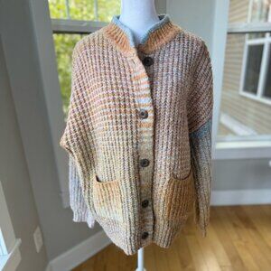 Universal Thread Multicolored Chunky Oversized Crewneck Cardigan Sweater Sz S